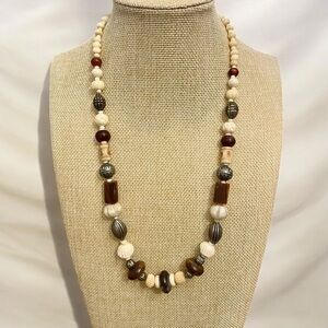 Vintage Carnelian Red Jasper Lucite Bone Necklace